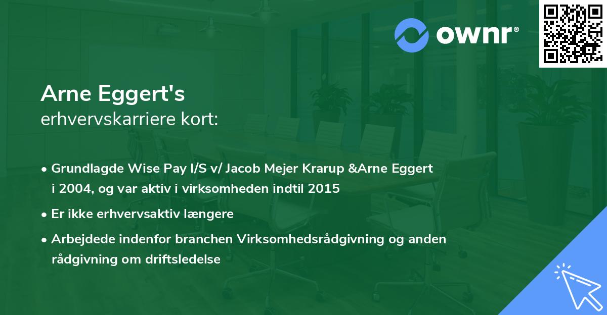 Arne Eggert's erhvervskarriere kort