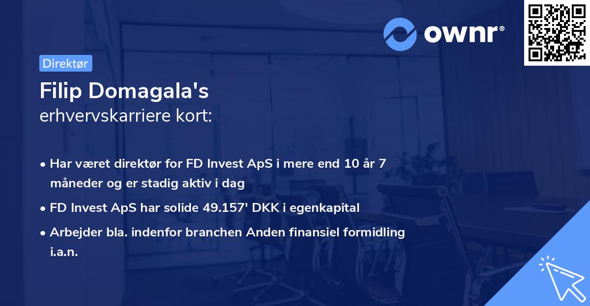 Filip Domagala's erhvervskarriere kort