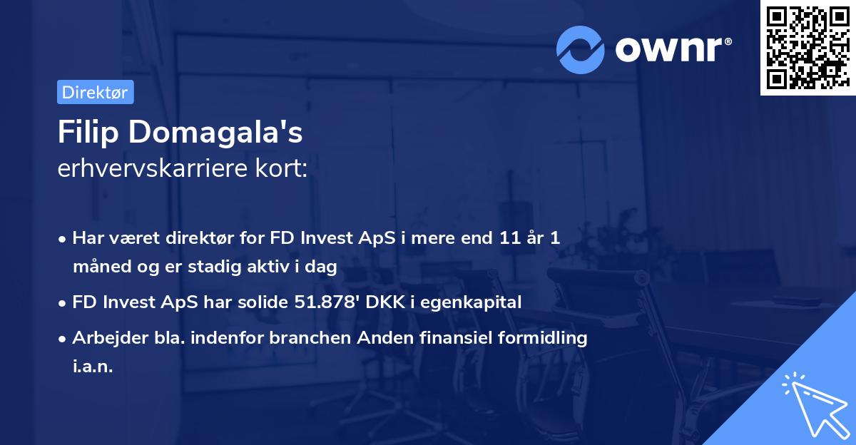 Filip Domagala's erhvervskarriere kort