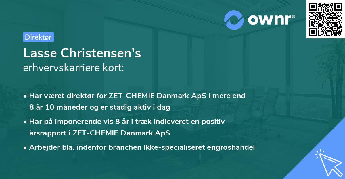 Lasse Christensen's erhvervskarriere kort