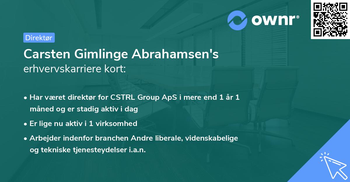 Carsten Gimlinge Abrahamsen's erhvervskarriere kort