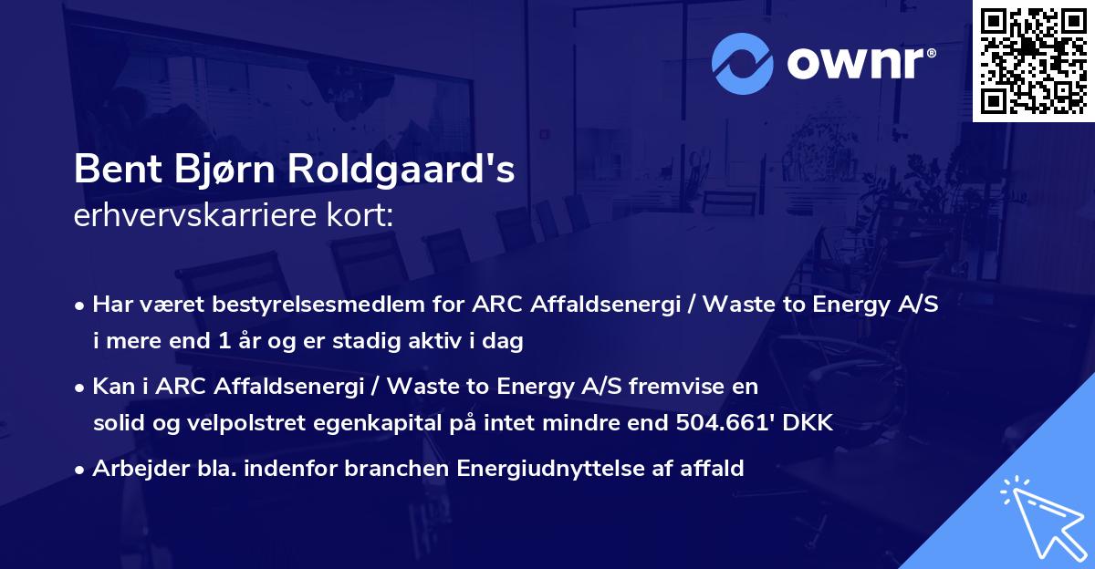 Bent Bjørn Roldgaard's erhvervskarriere kort