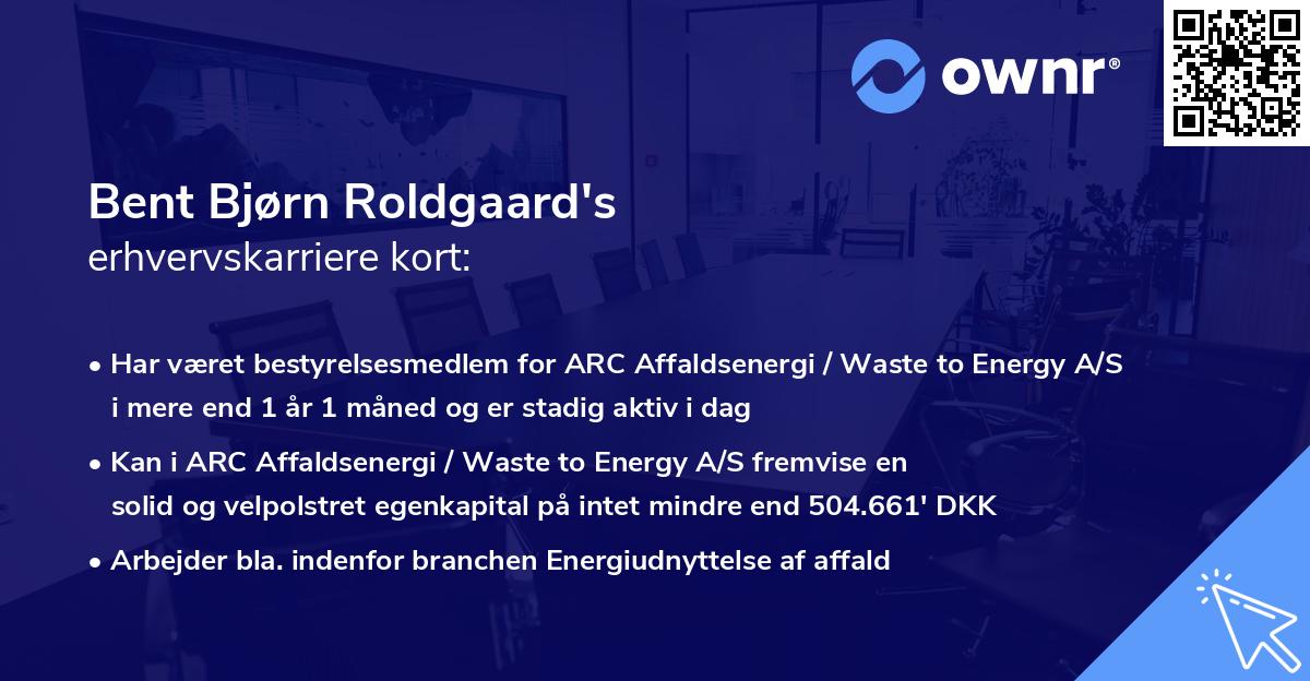 Bent Bjørn Roldgaard's erhvervskarriere kort