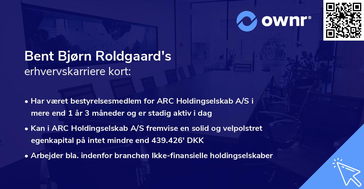Bent Bjørn Roldgaard's erhvervskarriere kort