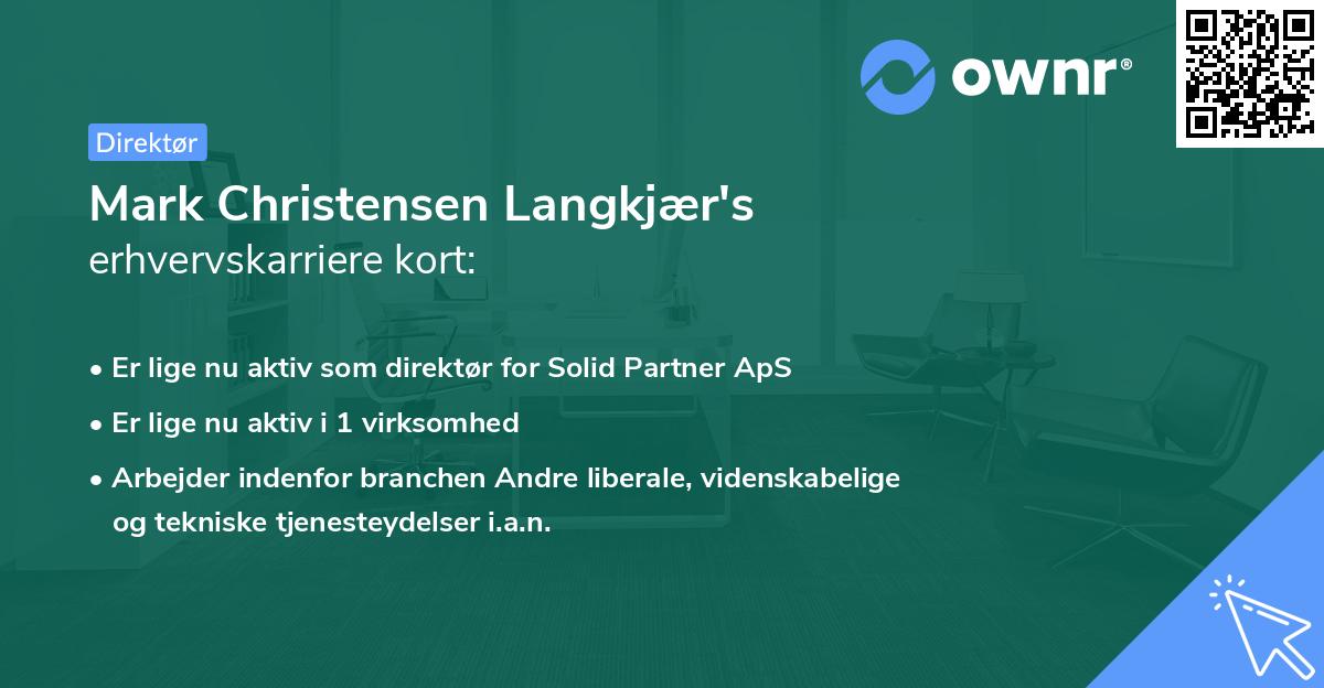Mark Christensen Langkjær's erhvervskarriere kort