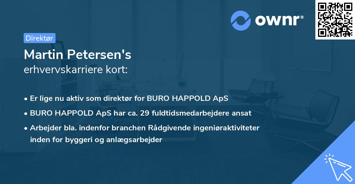 Martin Petersen's erhvervskarriere kort