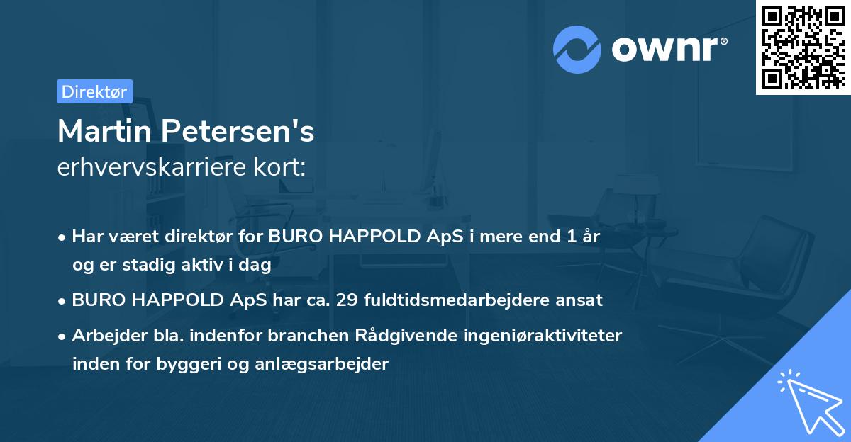 Martin Petersen's erhvervskarriere kort