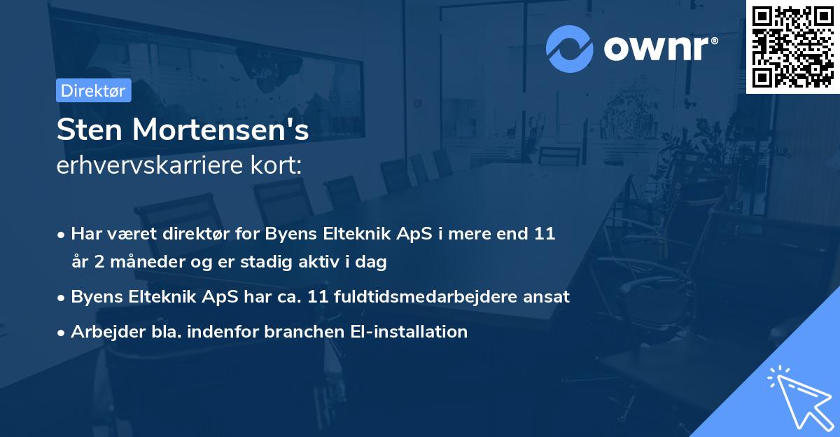 Sten Mortensen's erhvervskarriere kort