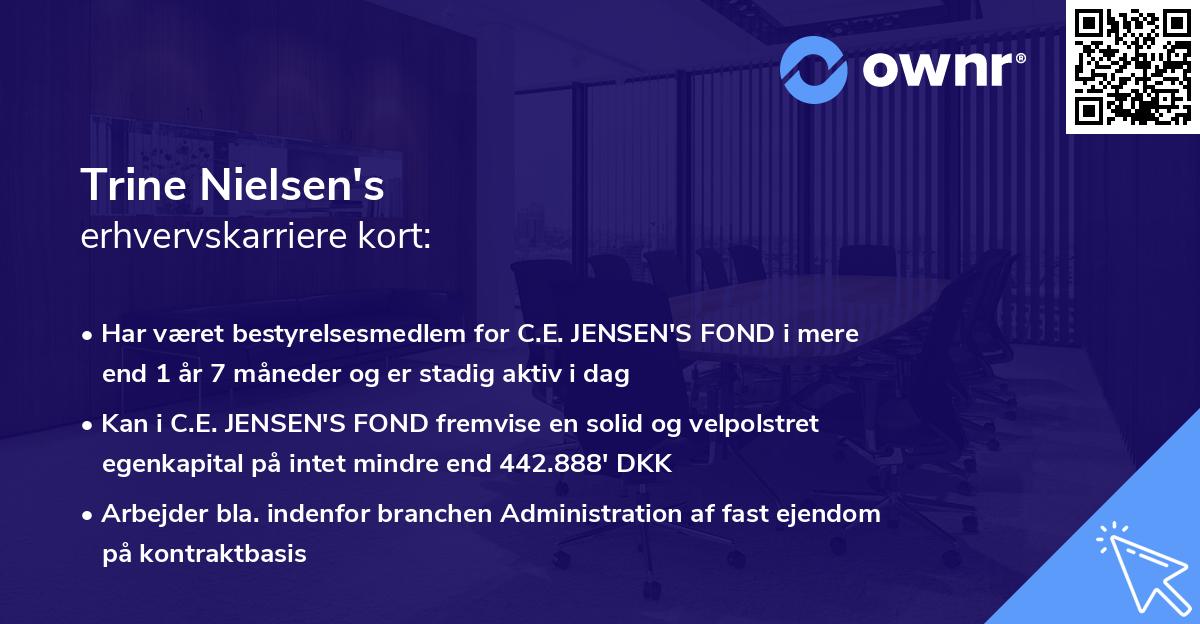 Trine Nielsen's erhvervskarriere kort