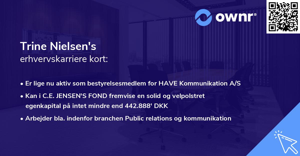 Trine Nielsen's erhvervskarriere kort