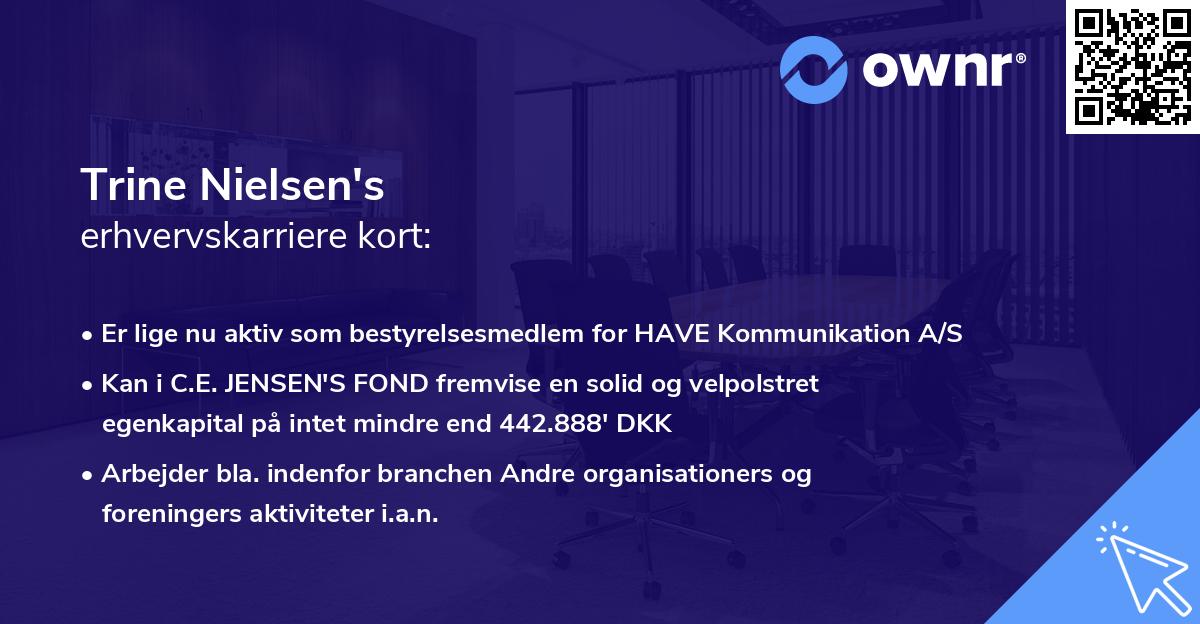Trine Nielsen's erhvervskarriere kort