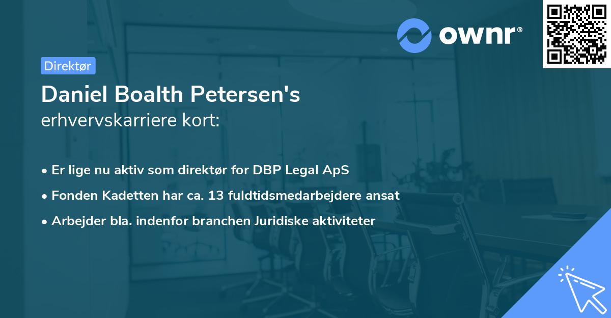 Daniel Boalth Petersen's erhvervskarriere kort