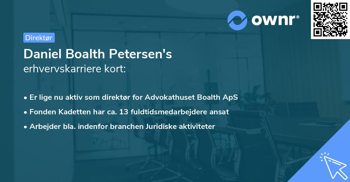 Daniel Boalth Petersen's erhvervskarriere kort