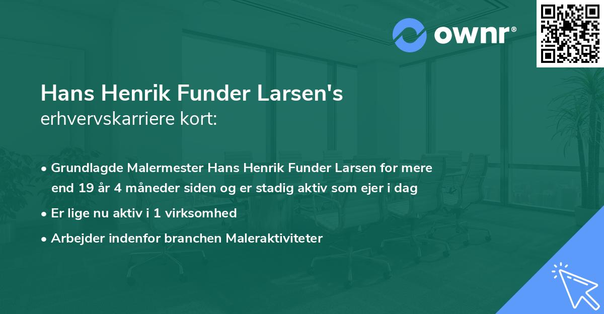 Hans Henrik Funder Larsen's erhvervskarriere kort