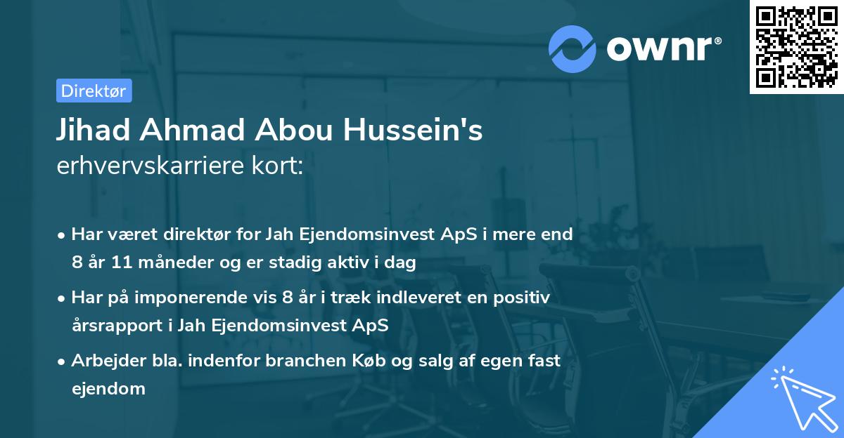 Jihad Ahmad Abou Hussein's erhvervskarriere kort