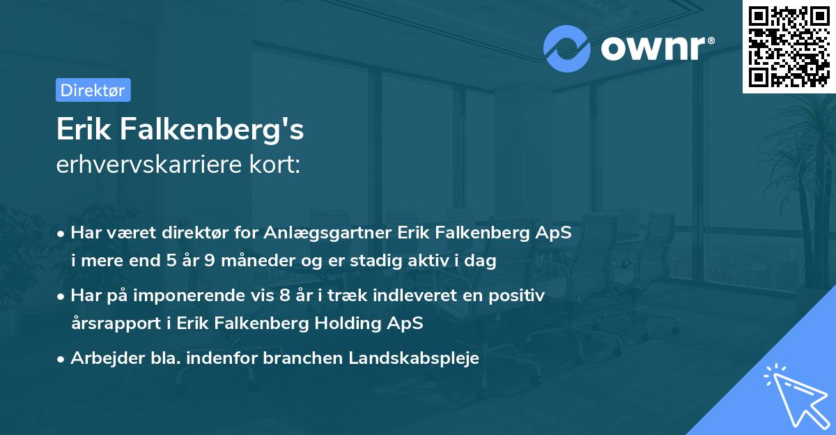 Erik Falkenberg's erhvervskarriere kort