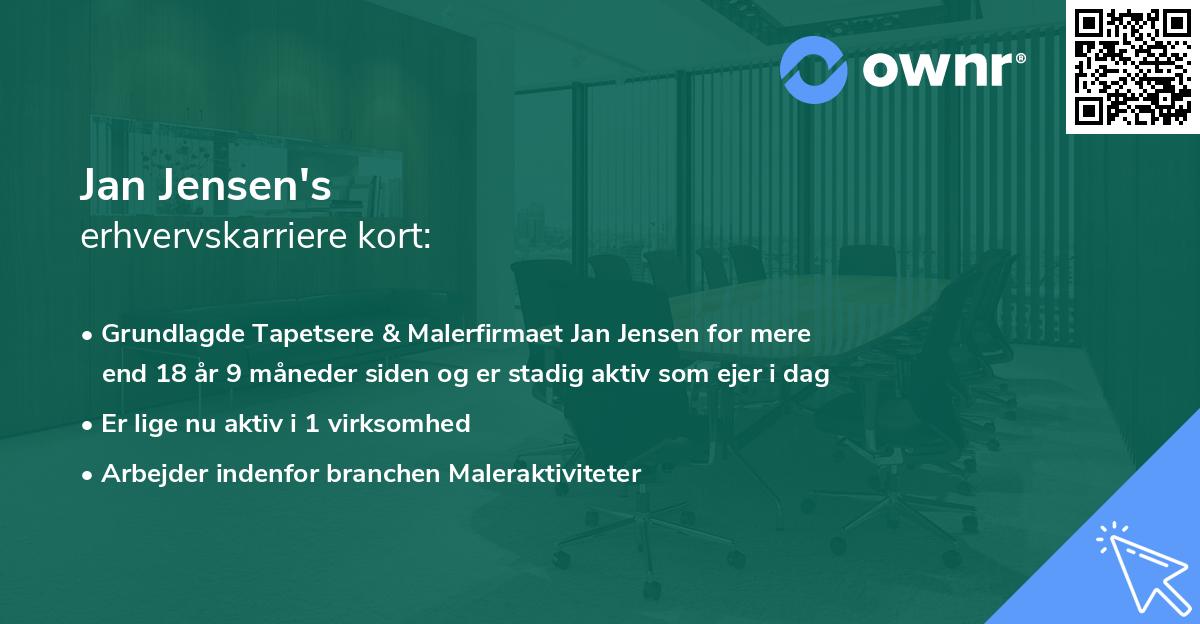Jan Jensen's erhvervskarriere kort