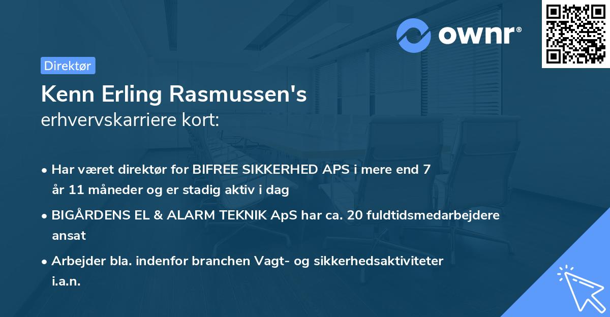 Kenn Erling Rasmussen's erhvervskarriere kort