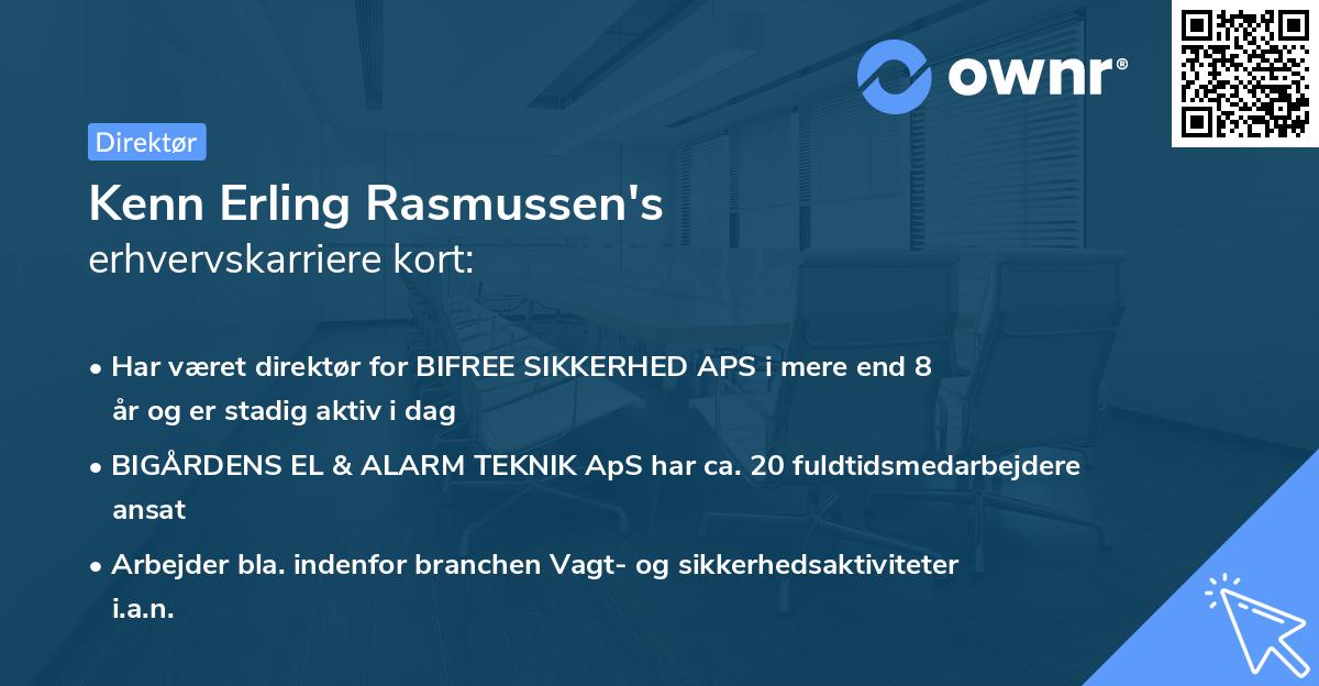 Kenn Erling Rasmussen's erhvervskarriere kort