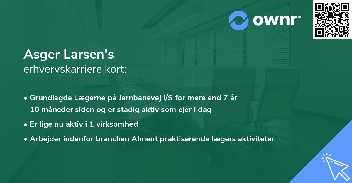 Asger Larsen's erhvervskarriere kort