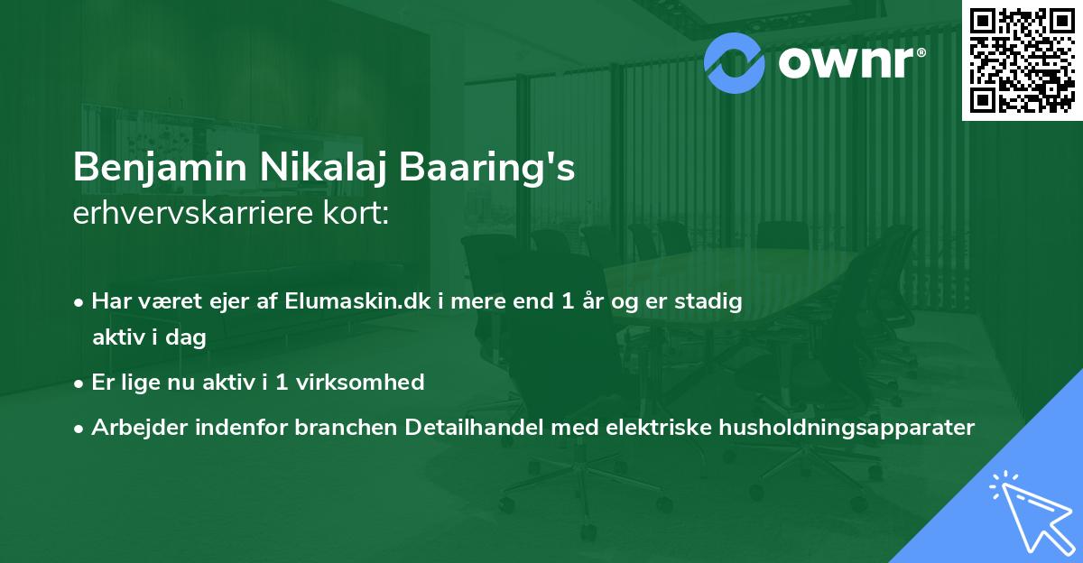 Benjamin Nikalaj Baaring's erhvervskarriere kort