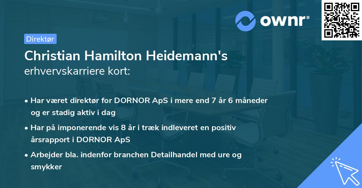 Christian Hamilton Heidemann's erhvervskarriere kort