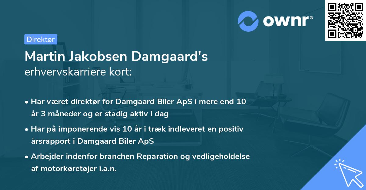 Martin Jakobsen Damgaard's erhvervskarriere kort