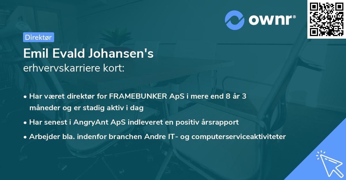 Emil Evald Johansen's erhvervskarriere kort