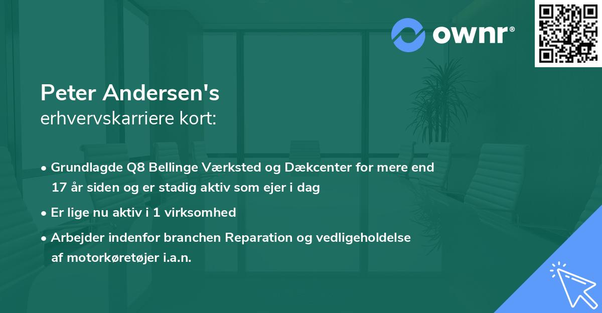 Peter Andersen's erhvervskarriere kort
