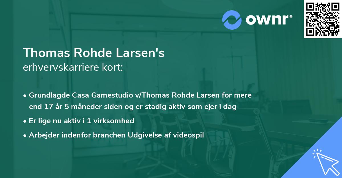 Thomas Rohde Larsen's erhvervskarriere kort
