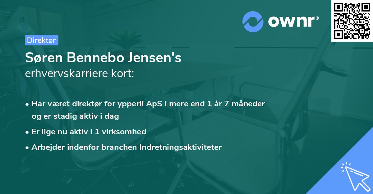 Søren Bennebo Jensen's erhvervskarriere kort