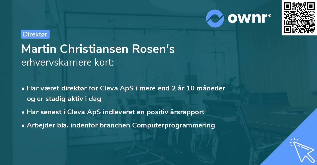 Martin Christiansen Rosen's erhvervskarriere kort