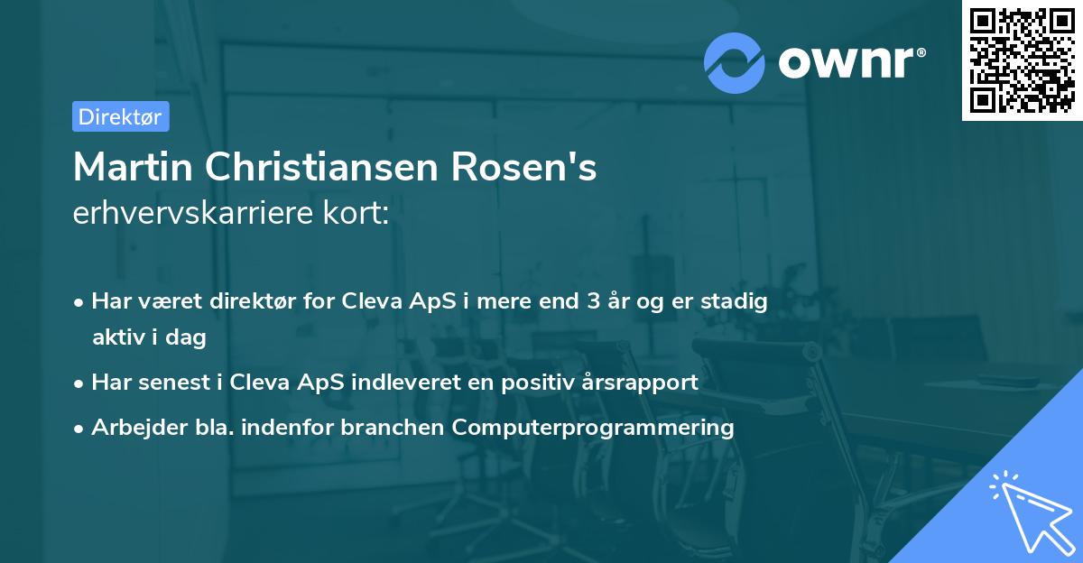 Martin Christiansen Rosen's erhvervskarriere kort