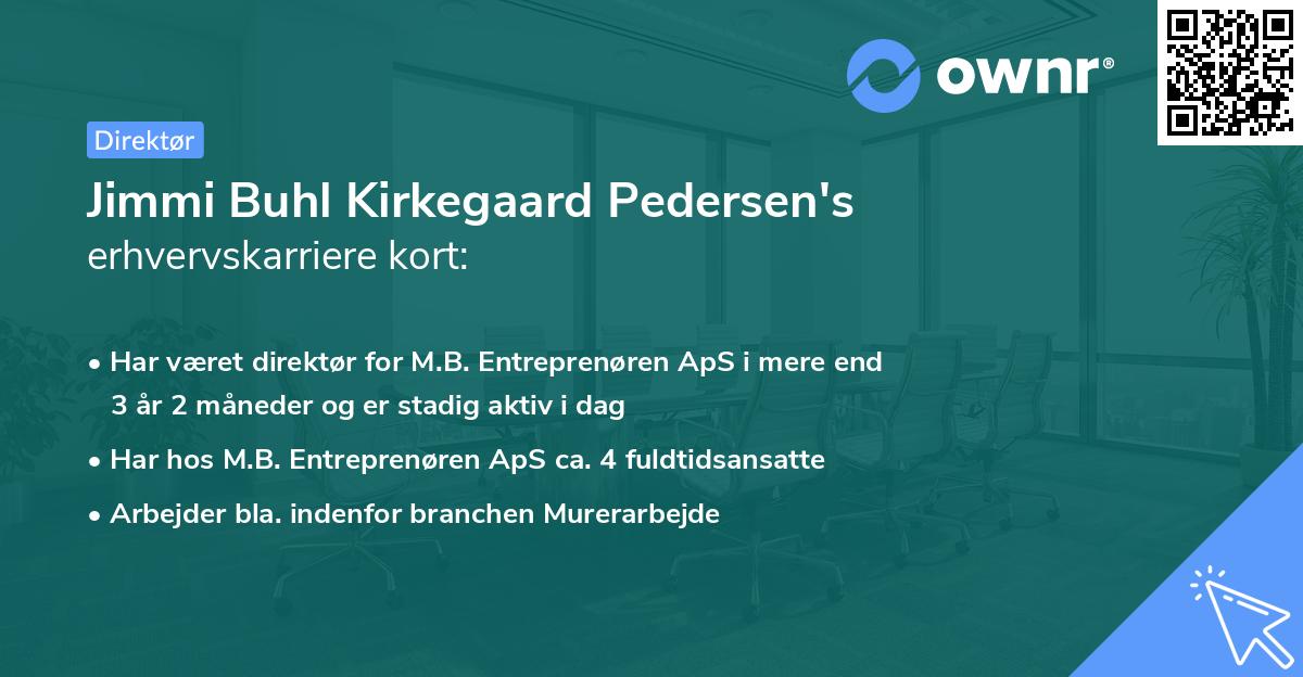 Jimmi Buhl Kirkegaard Pedersen's erhvervskarriere kort