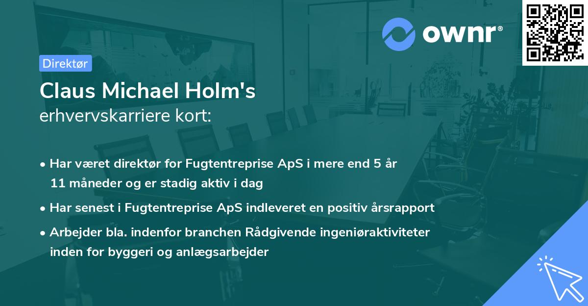 Claus Michael Holm's erhvervskarriere kort