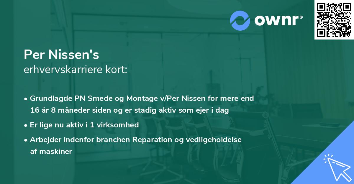 Per Nissen's erhvervskarriere kort