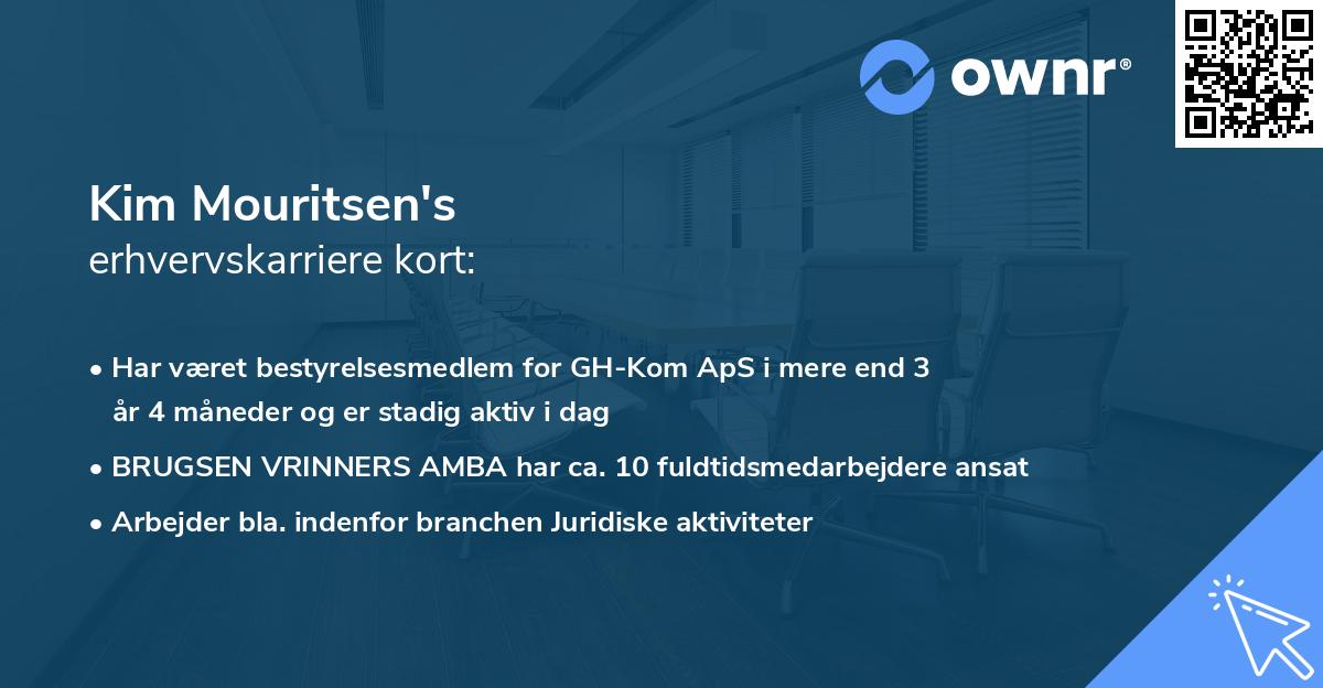 Kim Mouritsen's erhvervskarriere kort
