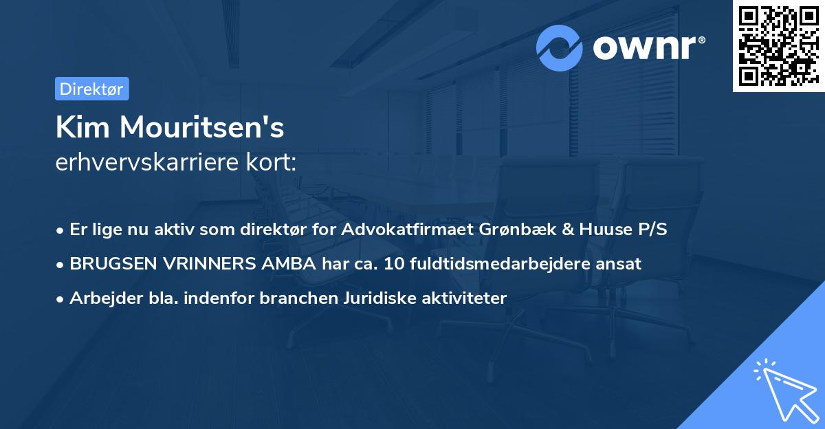 Kim Mouritsen's erhvervskarriere kort