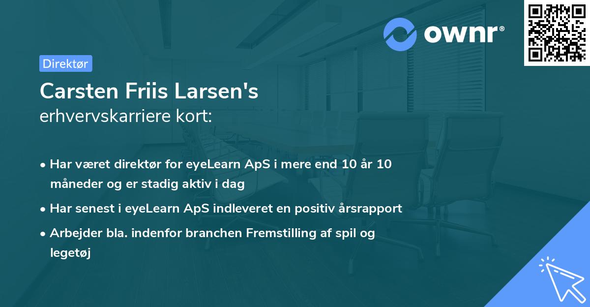 Carsten Friis Larsen's erhvervskarriere kort