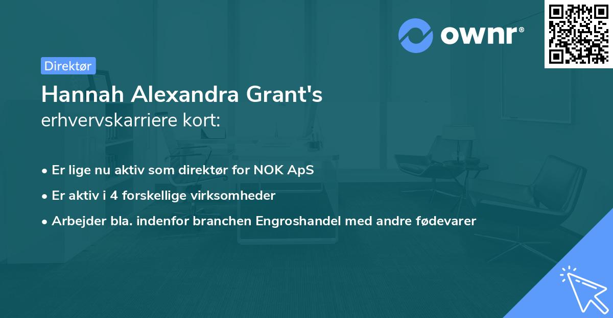 Hannah Alexandra Grant's erhvervskarriere kort
