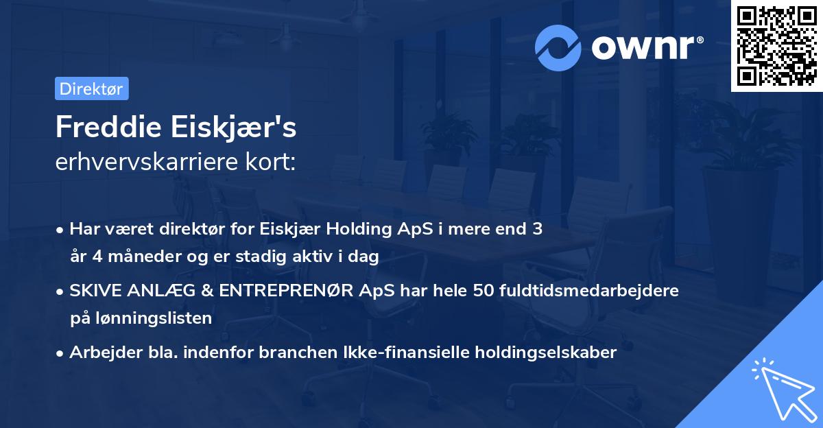 Freddie Eiskjær's erhvervskarriere kort
