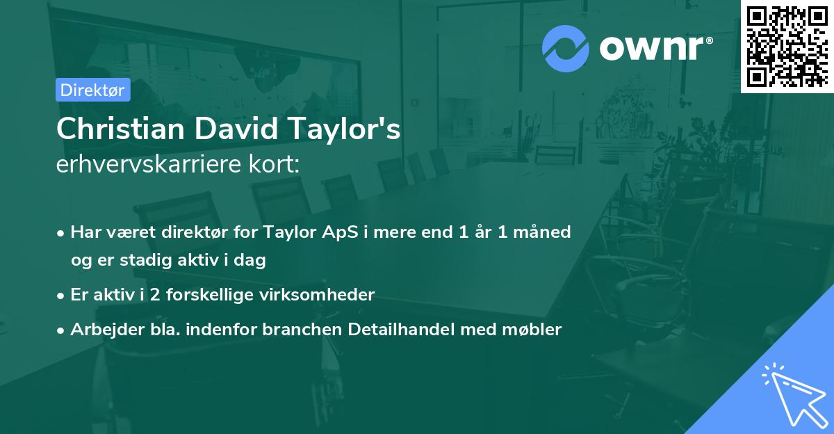 Christian David Taylor's erhvervskarriere kort