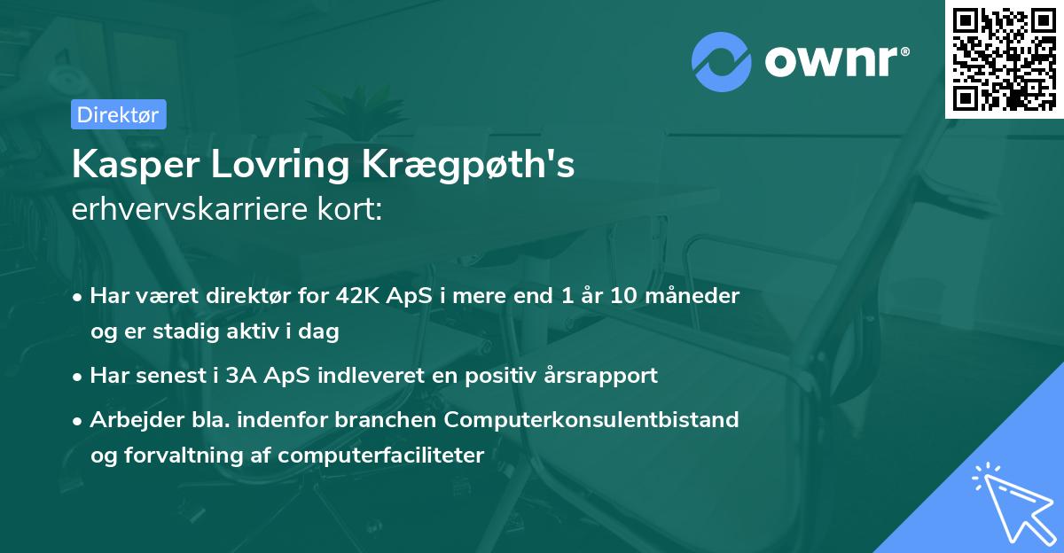 Kasper Lovring Krægpøth's erhvervskarriere kort