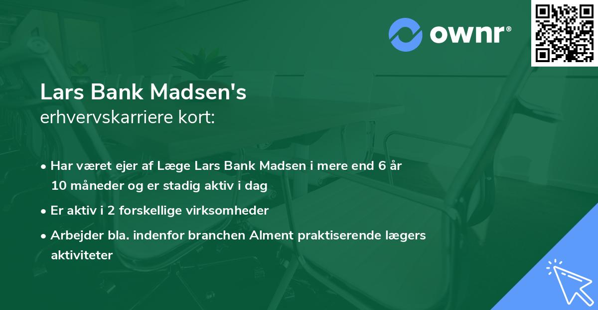 Lars Bank Madsen's erhvervskarriere kort