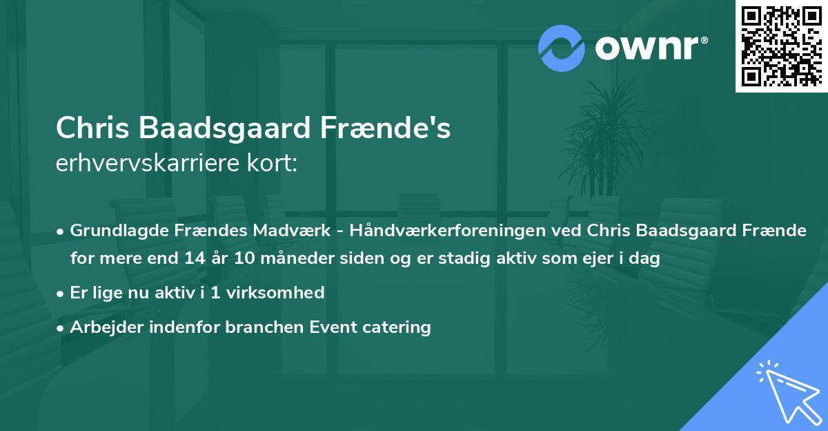 Chris Baadsgaard Frænde's erhvervskarriere kort