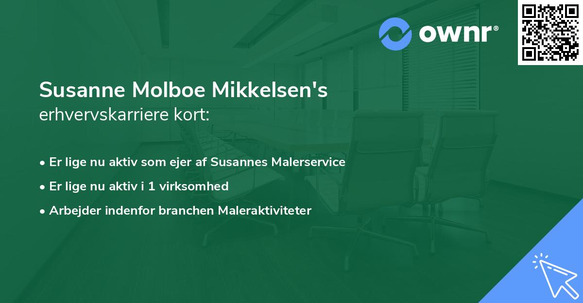 Susanne Molboe Mikkelsen's erhvervskarriere kort