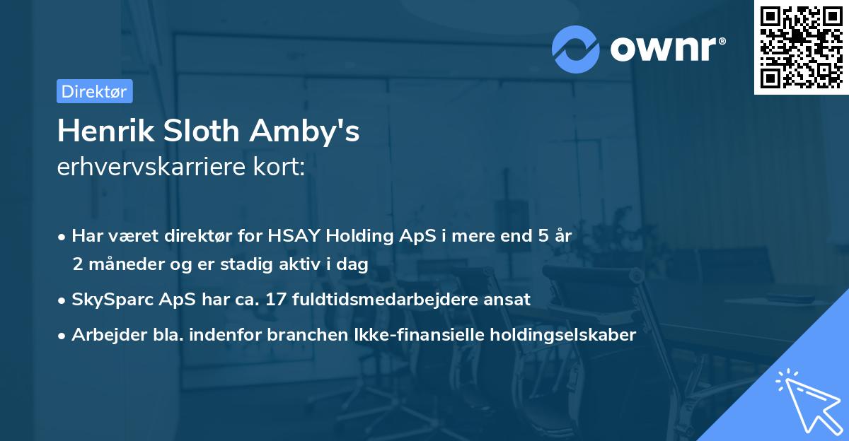 Henrik Sloth Amby's erhvervskarriere kort