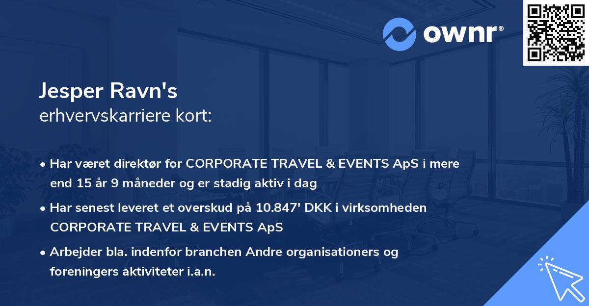 Jesper Ravn's erhvervskarriere kort