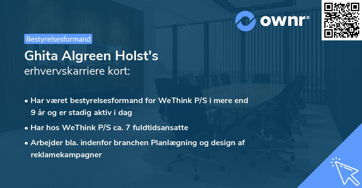 Ghita Algreen Holst's erhvervskarriere kort