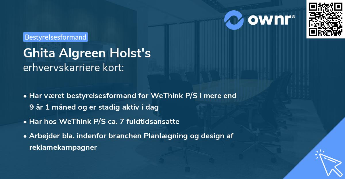 Ghita Algreen Holst's erhvervskarriere kort